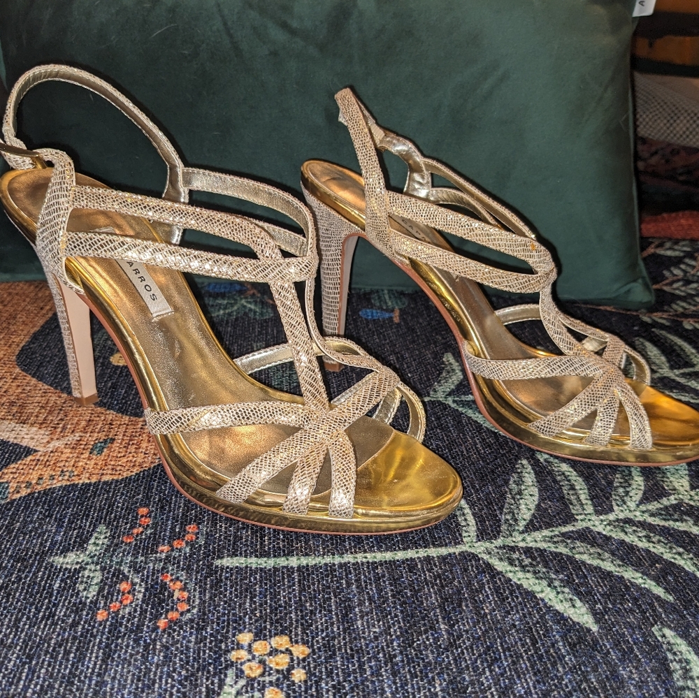 Caparros Gold Strappy Heeled Sandals